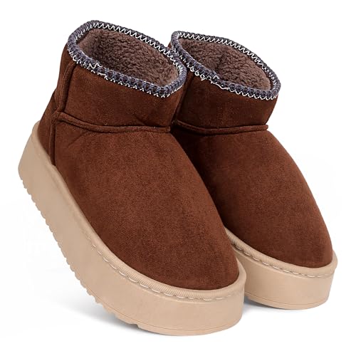 Image of CASSIEY Comfortable Indoor /Outdoor Winter Snow Boot |Womens Slip on Shoes |Girls Winter Fur Shoes