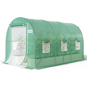 Quictent 10x7x7 FT Essential Greenhouse for Outdoors, Portable Walk-in Tunnel Hoop House with 6 Screen Windows & Zipper Door, Heavy Duty Frame for Garden Plant Vegetable, Green Green 10'x7'x