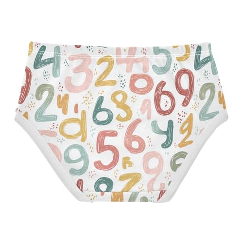 Wusikd Numbers Girls' Underwear Cotton Girls Briefs Soft Toddler Underwear 2T2