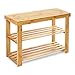 Panca Scarpiera di bambù a 3 Livelli,Porta Scarpe Scaffale,Mobiletti Portaoggetti,Ideale per Ingresso,Bagno,Soggiorno e Corridoio,Sgabello di Legno Naturale 60 x 28 x 45.5 cm