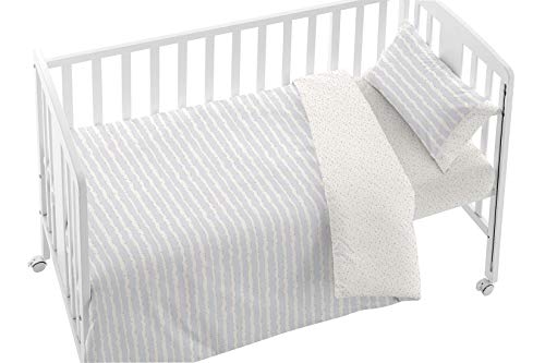 Burrito Blanco Funda Nórdica Cuna Bebe | Funda Nórdica Maxicuna 70x120 | Maxicuna 70cm | 100% Algodón | Disponible Más Medidas y Colores | Color Gris