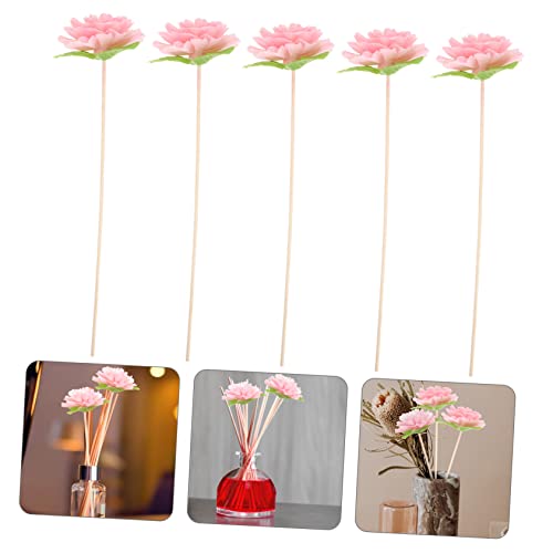 5 unidades de varitas aromáticas decorativas con diseño de flores miniatura 5