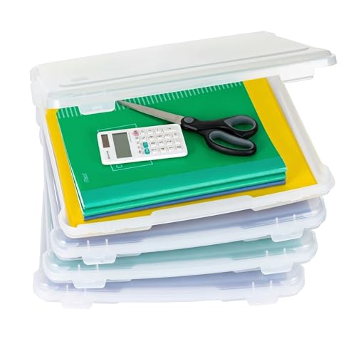 IRIS USA Board Game Storage Containers, 4-Pack |Made in USA| Organizers with Built-In Handle...