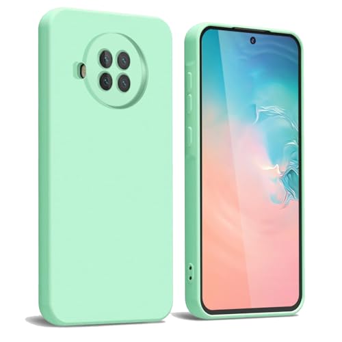 WBWONE Funda para Xiaomi Mi 10T Lite, Suave TPU Silicona Carcasa con Forro de Tela Protectora Antigolpes Caso Resistente a los Arañazos - Verde Claro