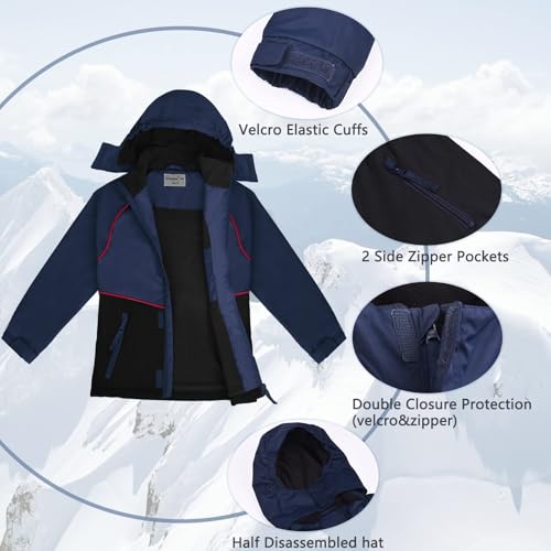 Image of Girls Boys Rain Jackets, Lightweight Waterproof Kids Rain Coats with Hood Windbreakers for Kids