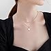 Heart Layered Necklaces for Women - Sterling Silver Adjustable Heart Pendant Necklace Stacked Bead Double Chain Charm Necklace Fashion Gifts for Christmas Birthday for Teen Girls Girlfriend Wife