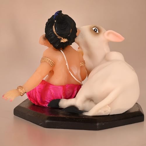 Image of KariGhar, GAI Ganpati Idol Perfect for Study Table,Car Dashboard and House Warming Multicolor