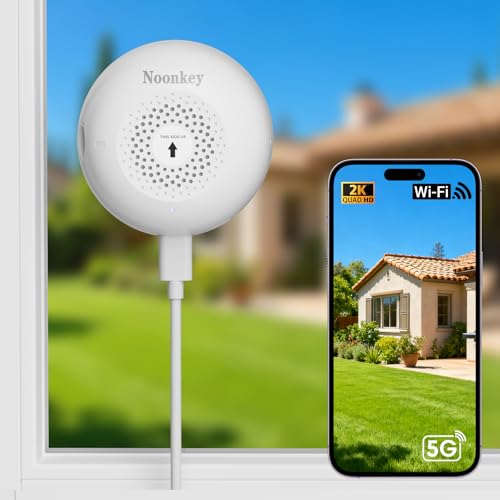 Image of Noonkey Window Camera for Home Security - 3MP Ultra HD, Smart AI Color Night Vision, Anti-Reflection Indoor Window Security Camera with Custom Zone Detection, Alexa & 10X Zoom