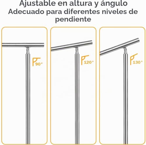Miniatura 3 de Lospitch Barandilla De Acero Inoxidable Para Balcones, Escaleras, Balaustradas Con Sin Travesaños 150 Cm, 5 Travesaños