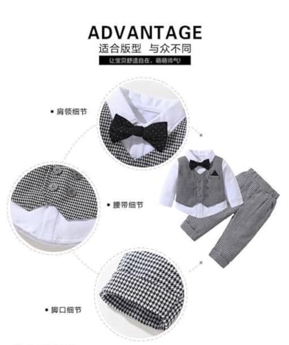 Image of Cotton Blend Classic 3-Piece Formal Suit Set for Baby Boy | Regular Fit & Stylish with Shirt, Pant & Jacket | Toddler Full Sleeve Outfit | Comfortable & Ideal for Summers, Outings & Events