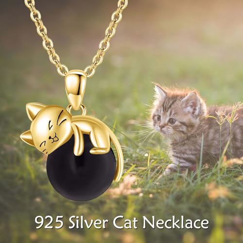 Collier en argent de qualité supérieure Vadmans avec pendentif chat mystique