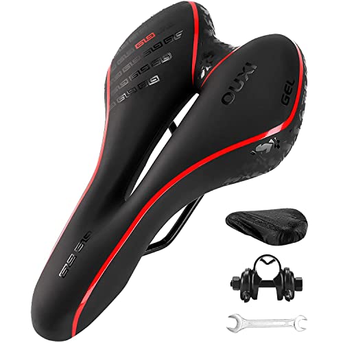 OUXI Fahrradsattel, Gel Fahrrad Sattel Bequemer Hohl Ergonomisch Fahrradsitz Tourensattel Geeignet für Herren Damen MTB Rennrad Mountainbike Heimtrainer City Dirt E Bike (Rot) 6 OUXI Fahrradsattel, Gel Fahrrad Sattel Bequemer Hohl Ergonomisch Fahrradsitz Tourensattel Geeignet für Herren Damen MTB Rennrad Mountainbike Heimtrainer City Dirt E Bike (Rot)