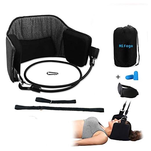 Hamaca de Cuello masajeador, Movable Almohadilla de esponja Masajeador de Cuello para el alivio del dolor de cuello diariamente el dispositivo de tracción cervical, Masajeador Colgando Portátil