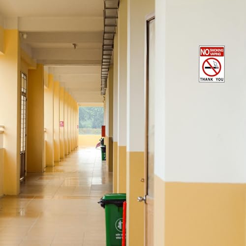 Image of CVANU NO SMOKING VAPING THANK YOU Warning Safety Self-Adhesive Waterproof PVC Vinyl Sign Sticker Size (11.7inchX8.3inch) Pack of 15