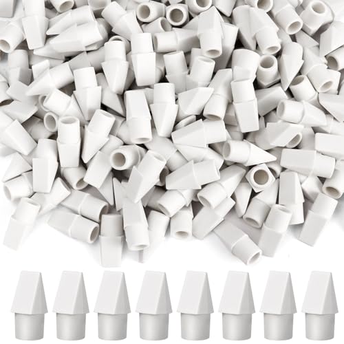 PRALB 200PCS Grayish White Pencil Top Eraser Caps - Compact