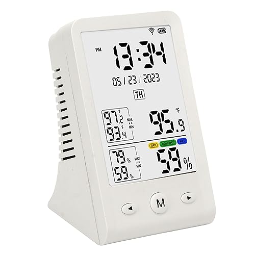 Temperatur-Feuchtigkeitsmonitor, WIFI, Leicht Ablesbares, Schnell Reagierendes Datumsthermometer für Gewächshäuser – Bild 4