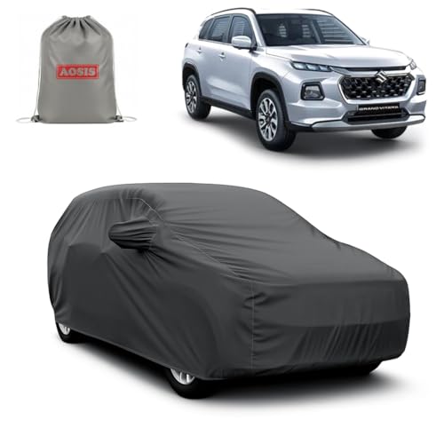 Image of AOSIS 'Waterproof' Car Cover Compatible with Maruti Suzuki Grand Vitara Sigma /Alpha /Zeta /Alpha /Phantom Blaq 300 GSM Uly Coated Thick Fabric 4X4, Adjustable Belt Buckle, Elastic Grip