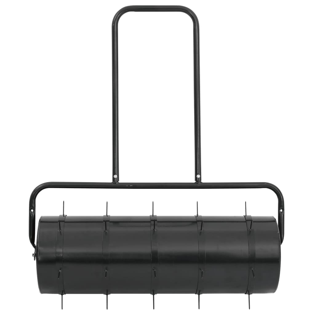 Gecheer Rodillo para Césped con Aireador de 5 Abrazaderas - Hierro, 63L, para Jardineros - Negro, Montaje Sí