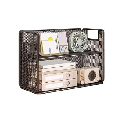 WANGHAI2024M Bookcases Hollowed-Out Grid Iron Bookshelf Office Minimalist Two Layers Storage Rack