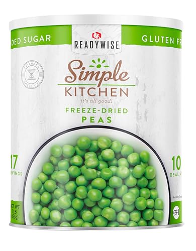 Simple Kitchen Freeze Dried Peas - 17 Servings for Family