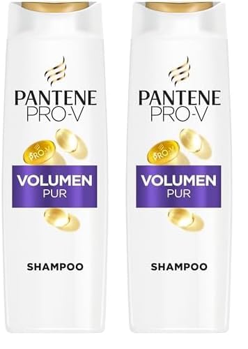 Pantene Pro-V Volumen Pur Shampoo 500ml für Feines, Plattes Haar. Reinigt Sanft und Schützt die Haarbindungen. Ohne Silikone, Mineralöle und Farbstoffe. Active Nutri-Plex Technologie (Packung mit 2)