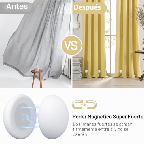 Miniatura 2 de Rolizoe Pesos De Cortina De Ducha, Imanes Fuertes Con Revestimiento De Silicona, No Se Oxida, No Se Cae, Evita Que La Cortina Se Vuele, Pesos De Mantel Blanco, 3 Pares