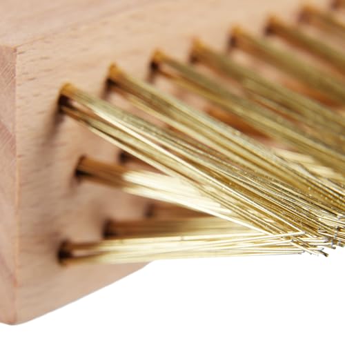 Relaxdays Fugenbürste, 6er Set, Unkraut & Moos entfernen, Stahlborsten, Ersatzbürsten, Garten & Terrasse, Natur/Gold