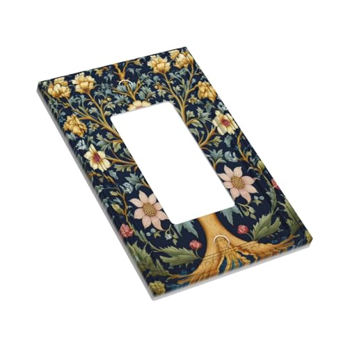 Life Tree with Flowers Floral Single Decora Outlet Wall Plate 1 Gang Rocker Decorative Switchplate Faceplate GFCI Light Switch Covers for Home Living Decor - Image 5