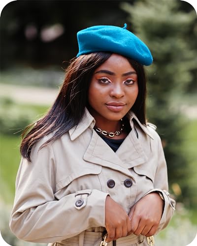 Image of Parquet Solid Color French Beret Hat. Classic French, Casual and Chic Lightweight Cap for Women