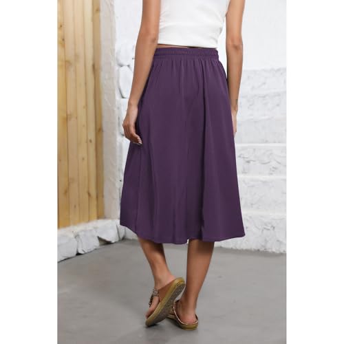 Image of Witsmile Flowy Skirt Elastic High Waist A-Line Skirt with Pockets Bohemia Cover-up for Women 2026 Trendy(S-2XL)