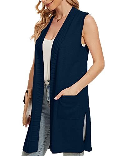 Image of Beautiful Nomad Sleeveless Cardigans for Women Long Sweater Vest