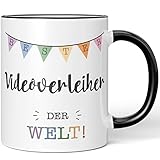 JUNIWORDS Tasse, Bester Videoverleiher der Welt, Schwarz (5724430)