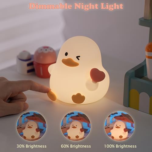 Lámpara de noche para niños con luz de 7 colores y diseño de pato miniatura 4