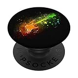 Cool Electric Guitar Pop Socket With Multicolor Splash