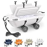 Cuddy - Nevera portátil Flotante y Recipiente de Almacenamiento en seco con Ruedas Tipo Oruga de 37 litros, Color Blanco