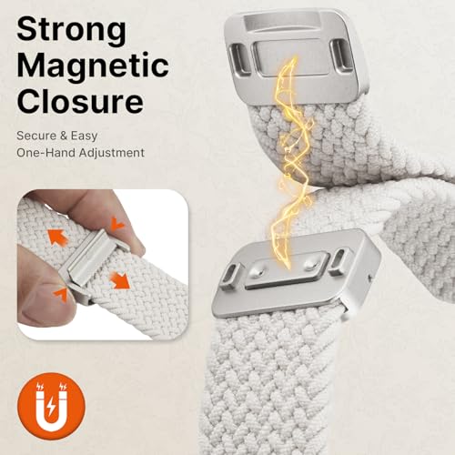 Image of Fullmosa Magnetic Knot Braided Nylon Strap for Apple Watch 42 44 45 46 49mm