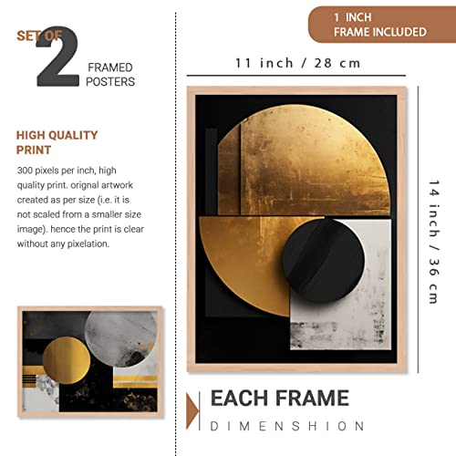Image of kotart Aesthetic Modern Wall Decor Paintings with Frame for Home Decoration - Painting for Living Room Bedroom - Painting for Wall Decoration (14 x 18 inch) Set of 4 (Classic Wall Painting, 14)