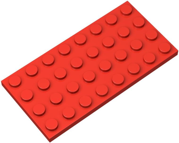 Platos rojos clásicos a granel, placa roja de 4 x 8, placas de construcción planas de 20 piezas, compatibles con piezas y piezas de Lego 4 x 8