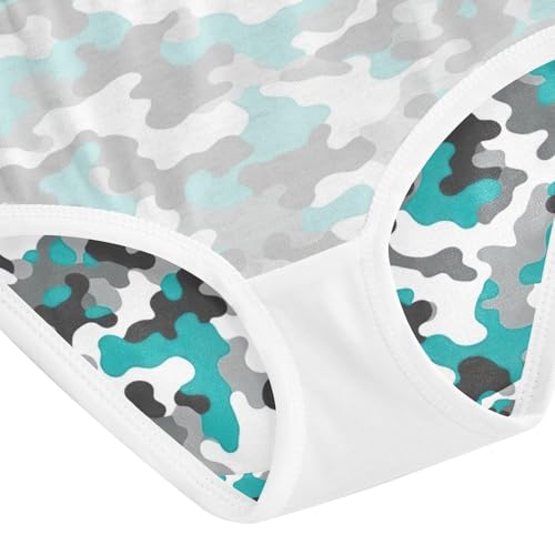 Camouflage Teal Kids Underwear Girls, Toddler Girl Briefs, Cotton Underwear for Girls, 2–8 Years4