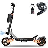 Ruitoo Electric Scooter for Adults, Adult Kick Scrooter with 10' Off Road Tires & Full Suspension, Foldable E Scooter with 1000W Motor Up to 31 MPH & 35 Miles Range, Key Start, Come with Handlebar Bag