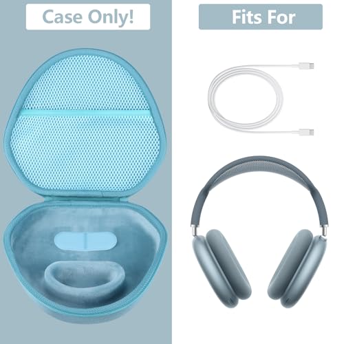 Étui AirPods Max bleu clair avec coque rigide EVA et zip étanche - 3