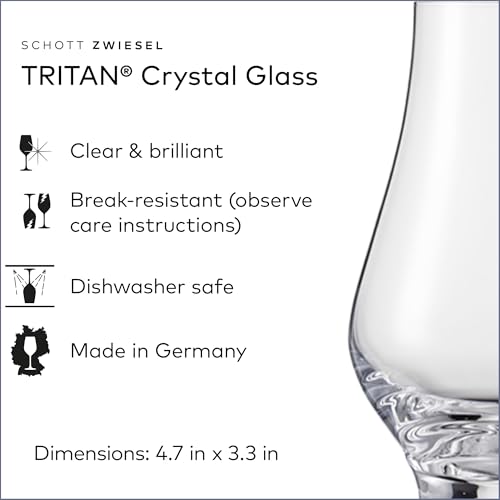 SCHOTT ZWIESEL Bar Special Whiskey Nosing Tumbler (Set of 6), Special Nosing Glass for Whiskey, Dishwasher-Safe Tritan Crystal Glasses, Made in Germany (11 Ounce) - Thumbnail 2