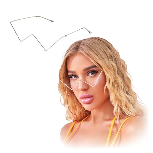 ذا باك | نظارة شمسية من قطعة واحدة للنساء، باطار عصري على شكل حرف W بتصميم مرصع بحجر الراين، مظهر عصري جريء
