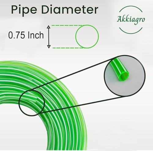 Image of 3 /4 inch hose pipe with 2 SS Hose Clamps and 1 Tap Connector, Used for Floor Cleaning, Bike Wash, Car Wash, Gardening (5 Meter) (Green Zebraline)