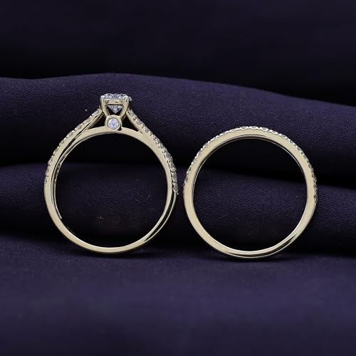 Bridal Set Rings For Women, 1.38 Carat (ctw) Lab Grown Diamond Engagement Wedding Ring For Women In 14k Gold Over 925 Sterling Silver Jewelry Gifts For Her4