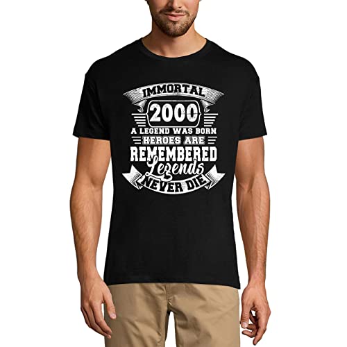 T-Shirt Graphique Homme Cadeau 26 Ans Legend Was Born 2000