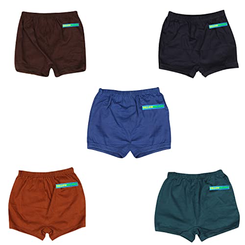 Image of Boys Girls Cotton Elastic Waistband Drawer Multicolor Pack of 5 (Color May Vary)
