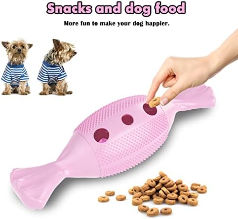 Amazon Brand - Umi Dog Chew Toys for Aggressive Chewers, Candy Squeaky Puppy Dog Toys, Multifunctional Teeth Cleaning and Gum Massage Toys for Puppy Small Medium Dogs Cats