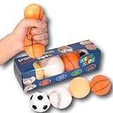 KELZ KIDZ Sports Stress Squishy Balls for Fun and Therapeutic Hand Exercise - Great Sport Lovers Gif