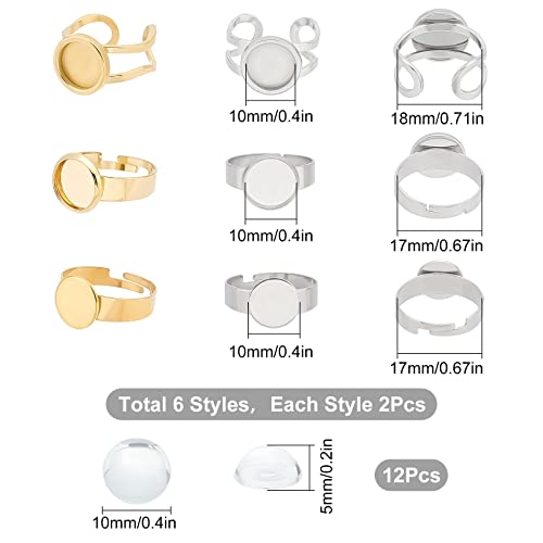 Bague vierge acier inoxydable SUNNYCLUE : support cabochon 10mm durable